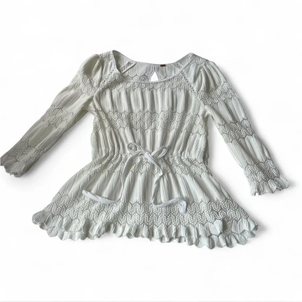 Free People Fire Island knit peasant blouse